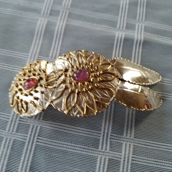 Stunning Silver-tone & Gold-tone Barrette - Picture 3 of 4